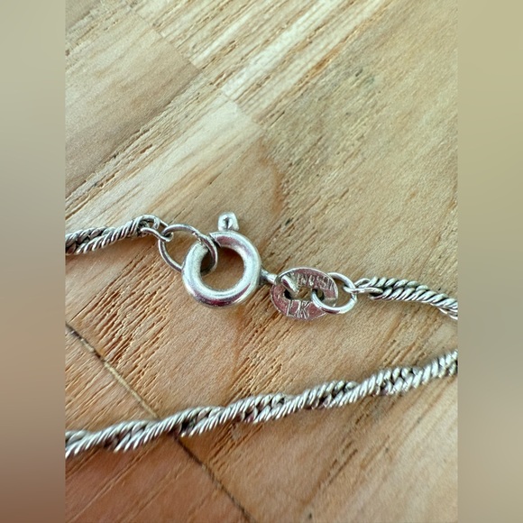 Vintage 925 Sterling silver shell abalone mosaic pendant necklace - Picture 6 of 10